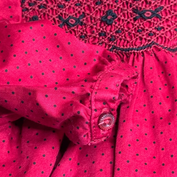 Carter's Red Polka Dot smocked holiday Baby Dress 6 months - Picture 10 of 10